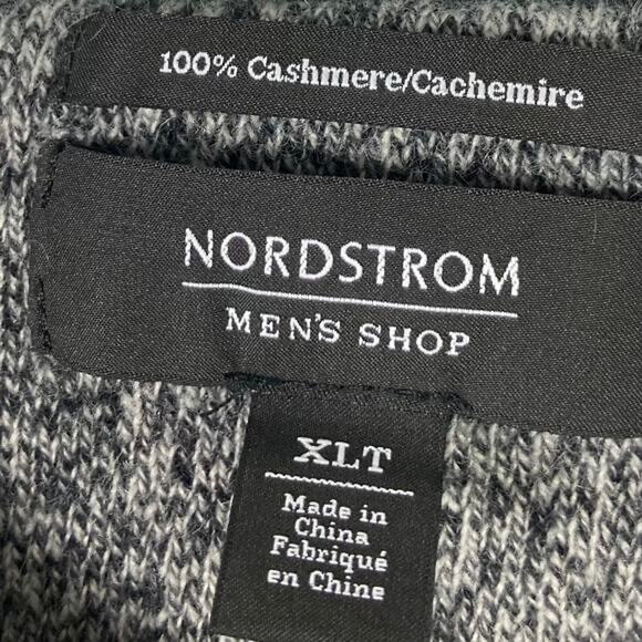 NWOT NORDSTROM Sweater Men XL Tall Cashmere Green V Neck Long Slv Soft Thick - Picture 2 of 5